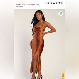 Bronzed satin dress